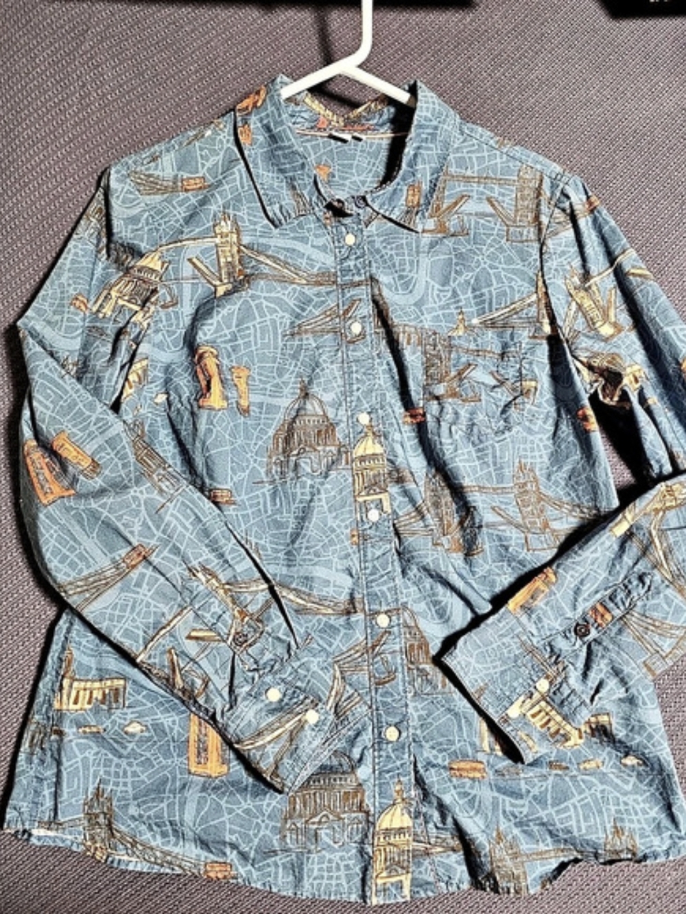 Boden London Landmark Print Cotton Shirt Size 10R